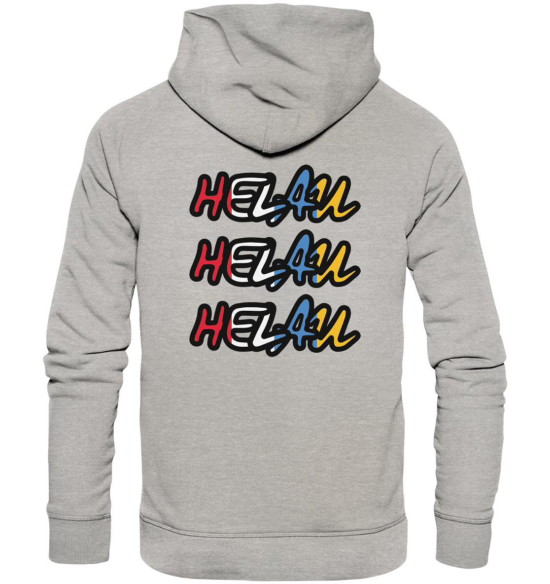 Dreifachdonnernd - Helau Front-, Backprint - Organic Basic Hoodie