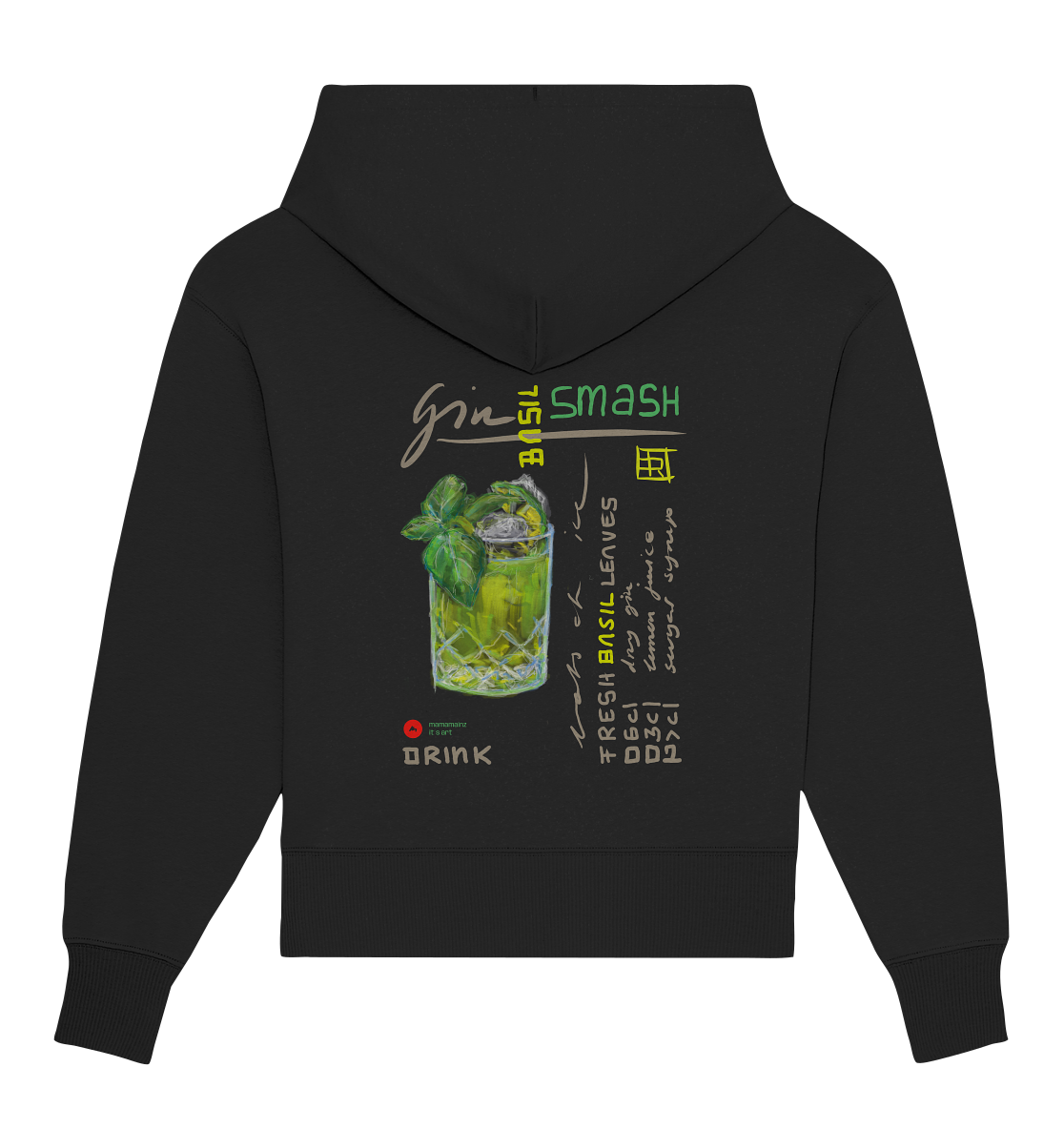 Smash my Gin Basel smash up Front,-Backprint Unisex - Organic Oversize Hoodie