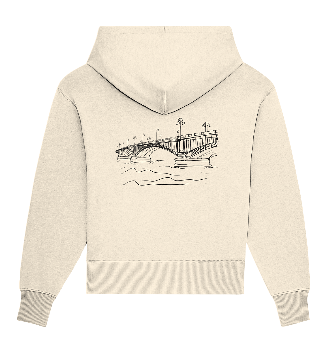 Theodor-Heuss-Brücke Backprint Unisex - Organic Oversize Hoodie