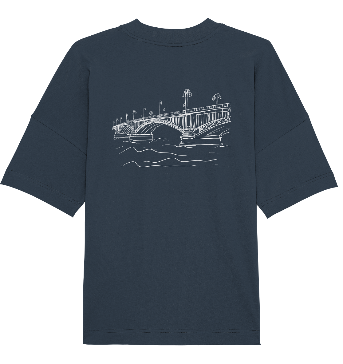 Theodor-Heuss-Brücke Backprint Unisex - Organic Oversize Shirt