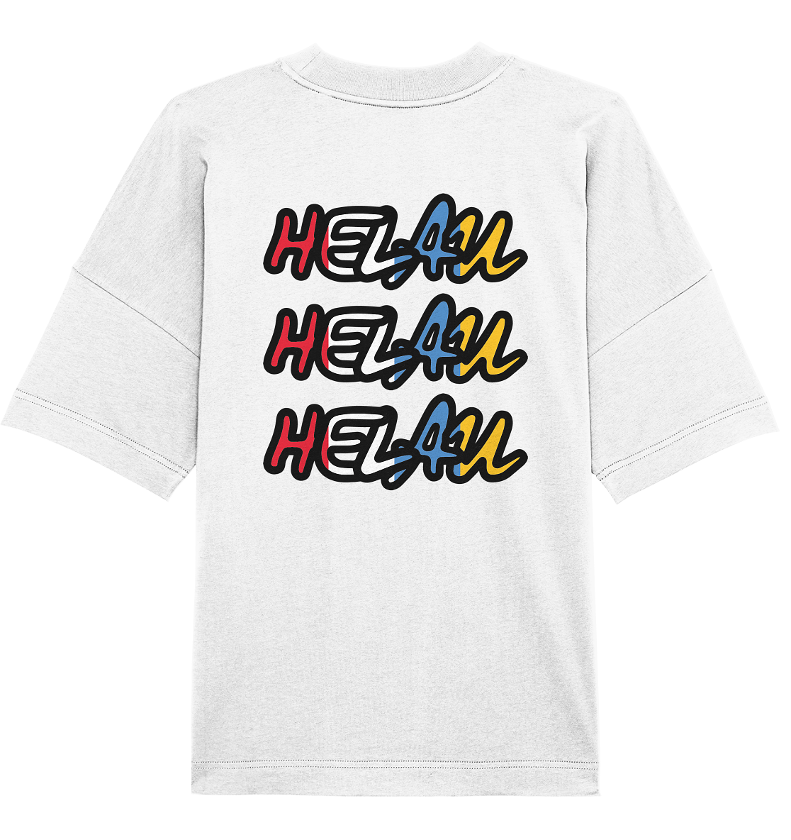 Dreifachdonnernd - Helau Front-, Backprint - Organic Oversize Shirt