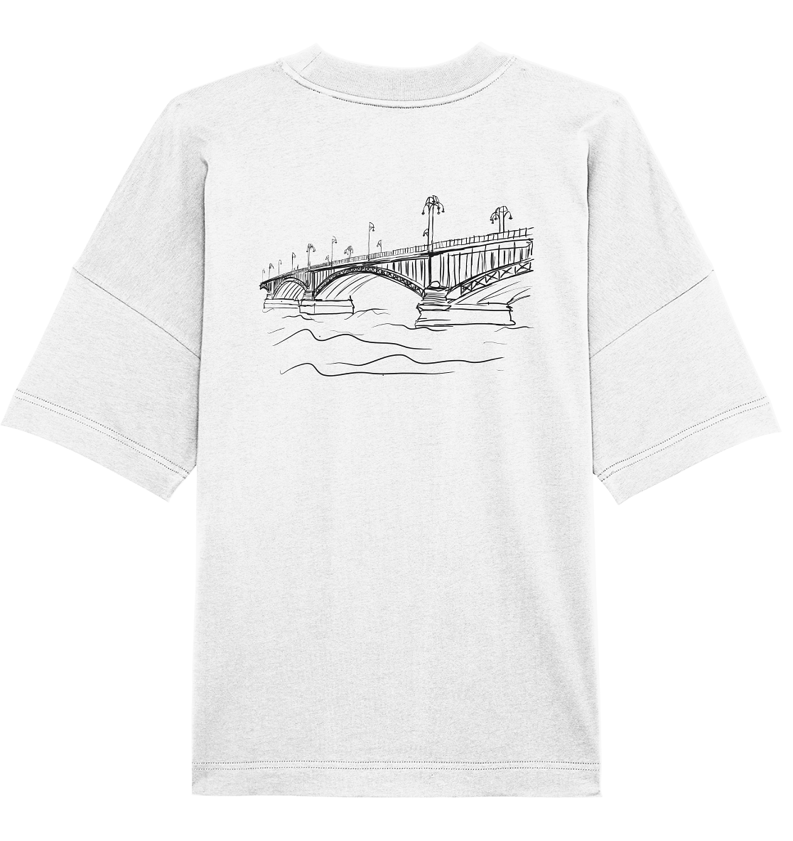 Theodor-Heuss-Brücke Backprint Unisex - Organic Oversize Shirt