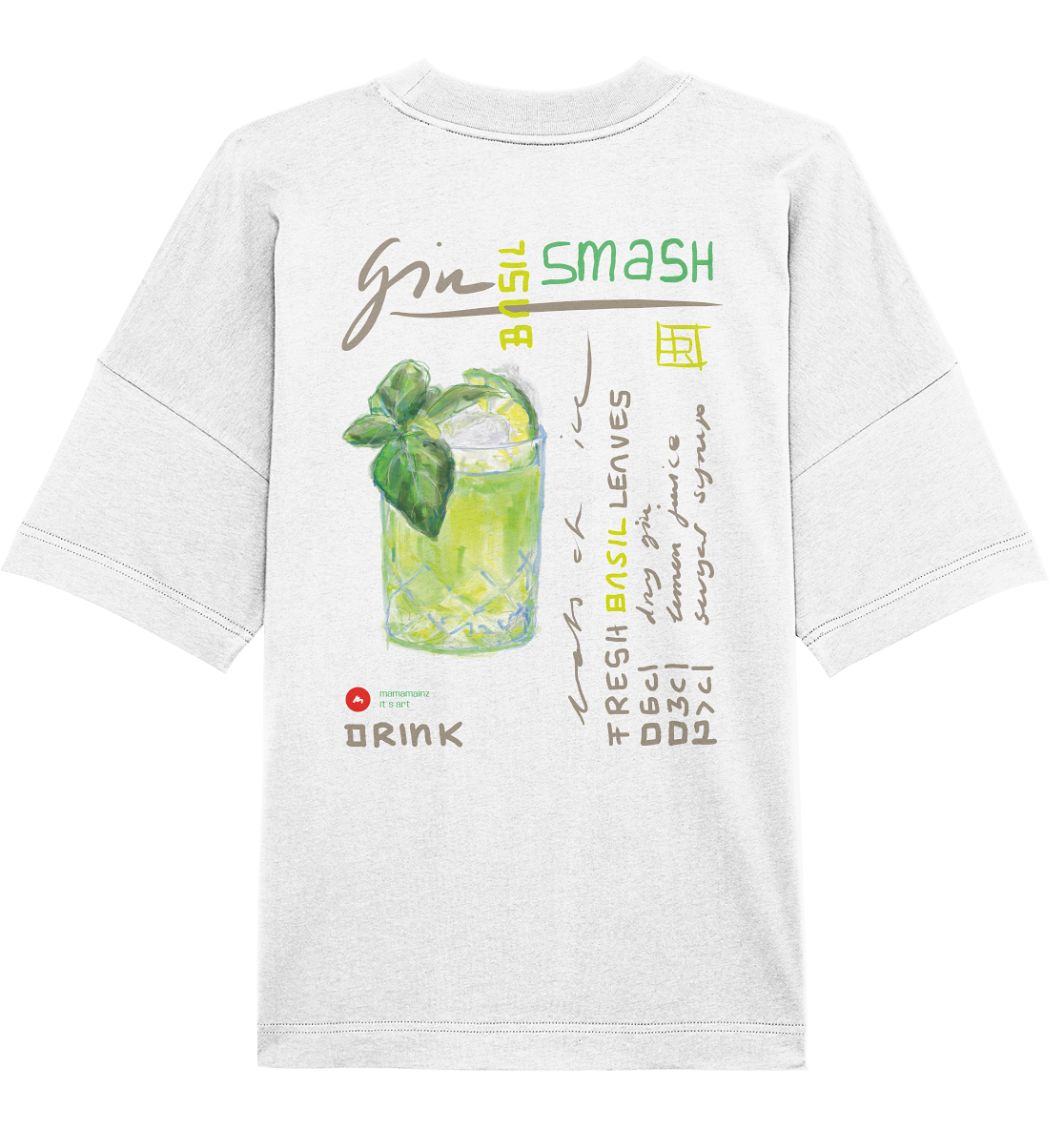 Smash my Gin Basel smash up Front,-Backprint Unisex neu - Organic Oversize Shirt
