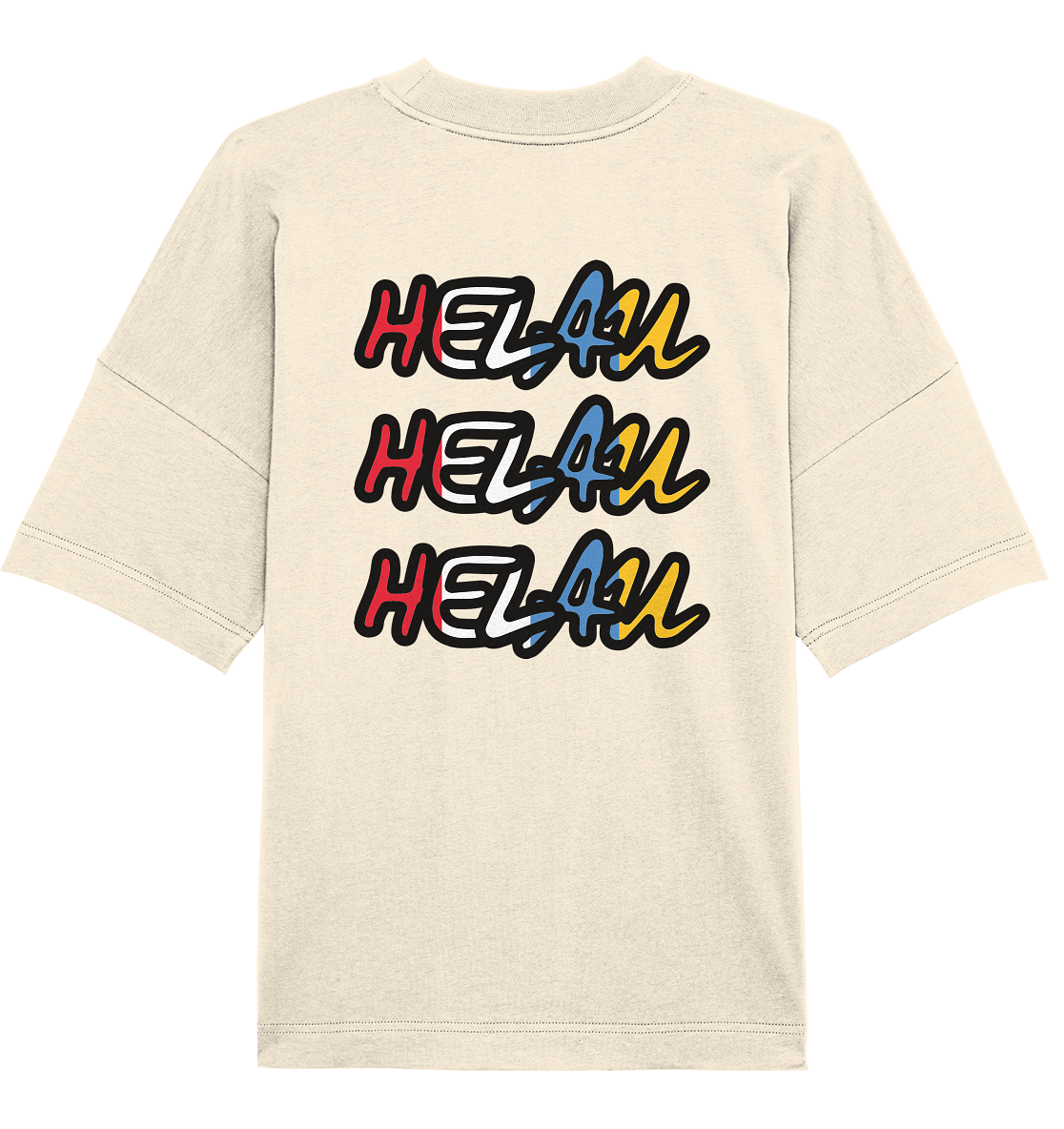 Dreifachdonnernd - Helau Front-, Backprint - Organic Oversize Shirt