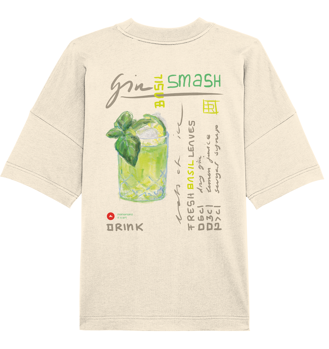 Smash my Gin Basel smash up Front,-Backprint Unisex neu - Organic Oversize Shirt