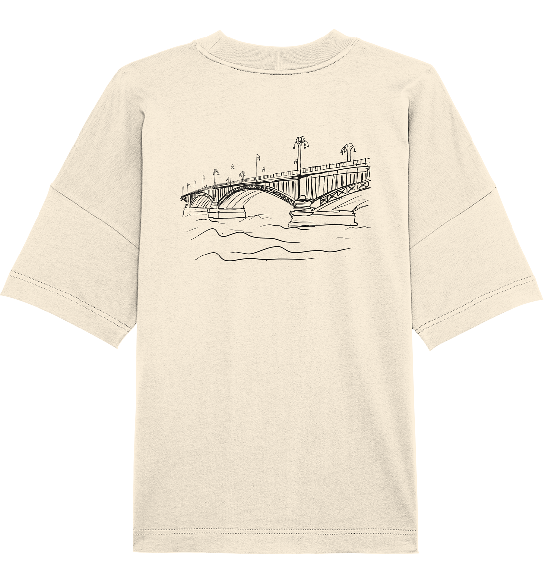 Theodor-Heuss-Brücke Backprint Unisex - Organic Oversize Shirt