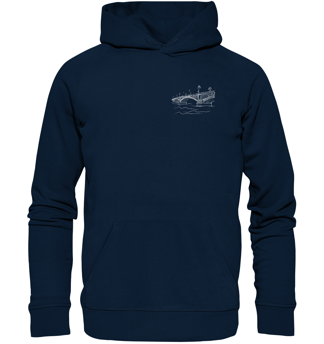 Theodor-Heuss-Brücke Frontprint Unisex - Organic Basic Hoodie