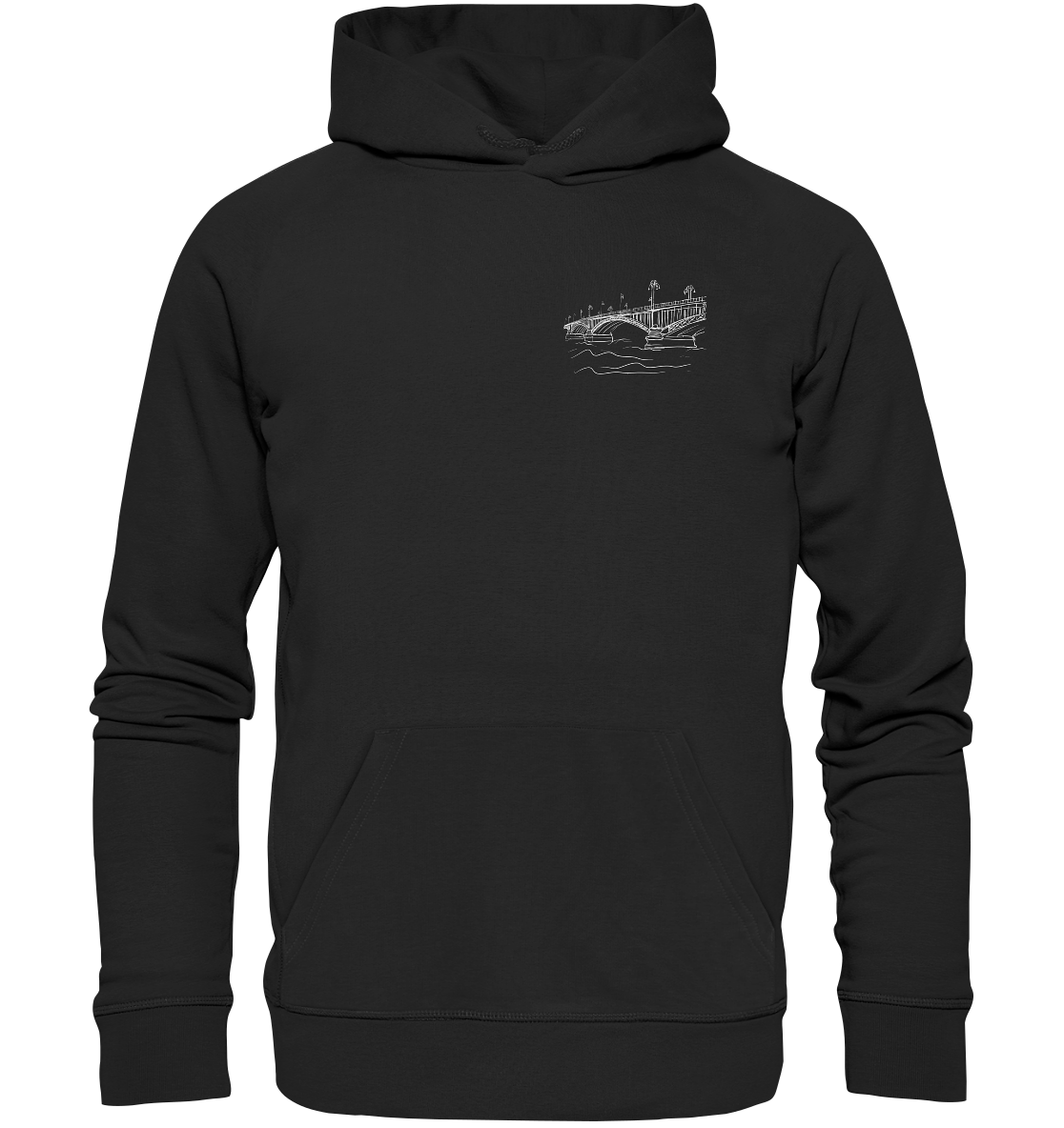 Theodor-Heuss-Brücke Frontprint Unisex - Organic Basic Hoodie