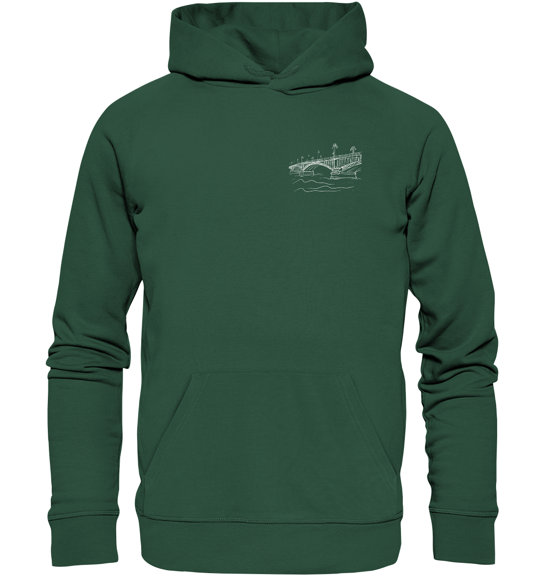Theodor-Heuss-Brücke Frontprint Unisex - Organic Basic Hoodie