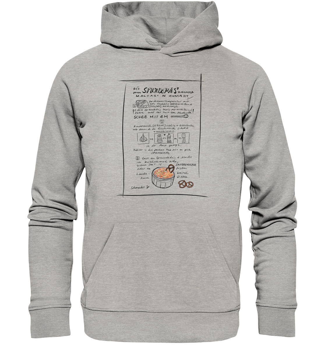 Spundekäs Frontprint Unisex - Organic Basic Hoodie