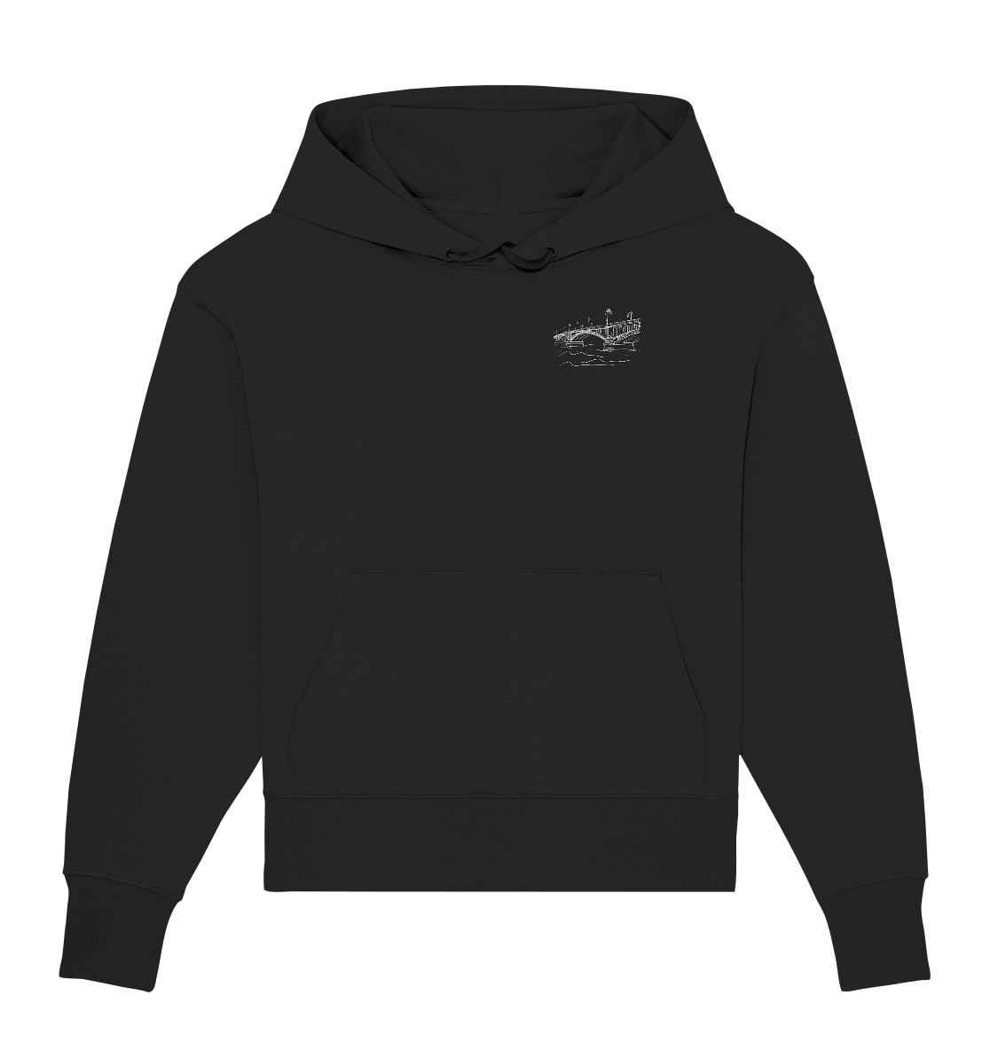 Theodor-Heuss-Brücke Frontprint Unisex - Organic Oversize Hoodie
