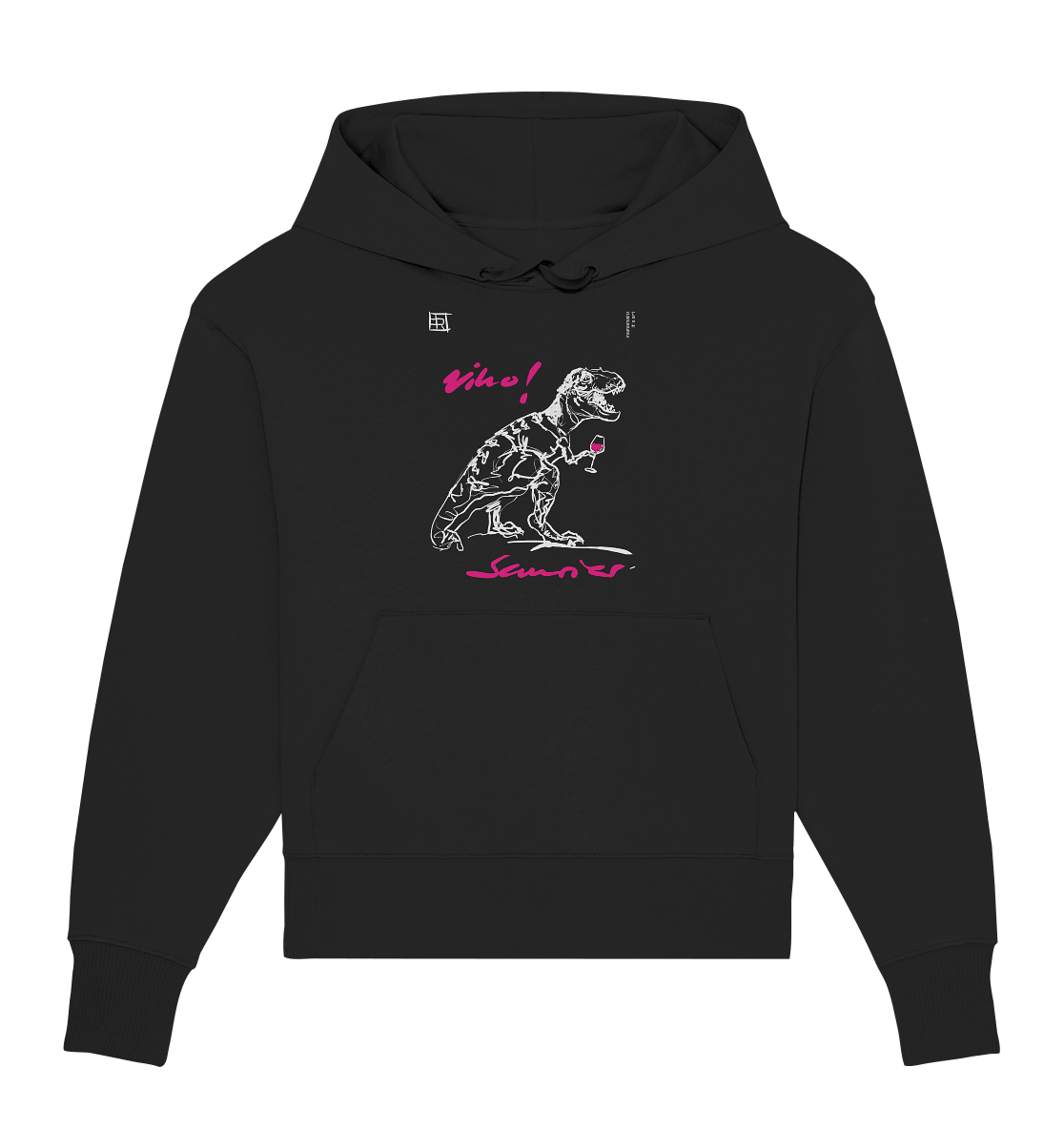 Vino! Saurier Frontprint Unisex - Organic Oversize Hoodie