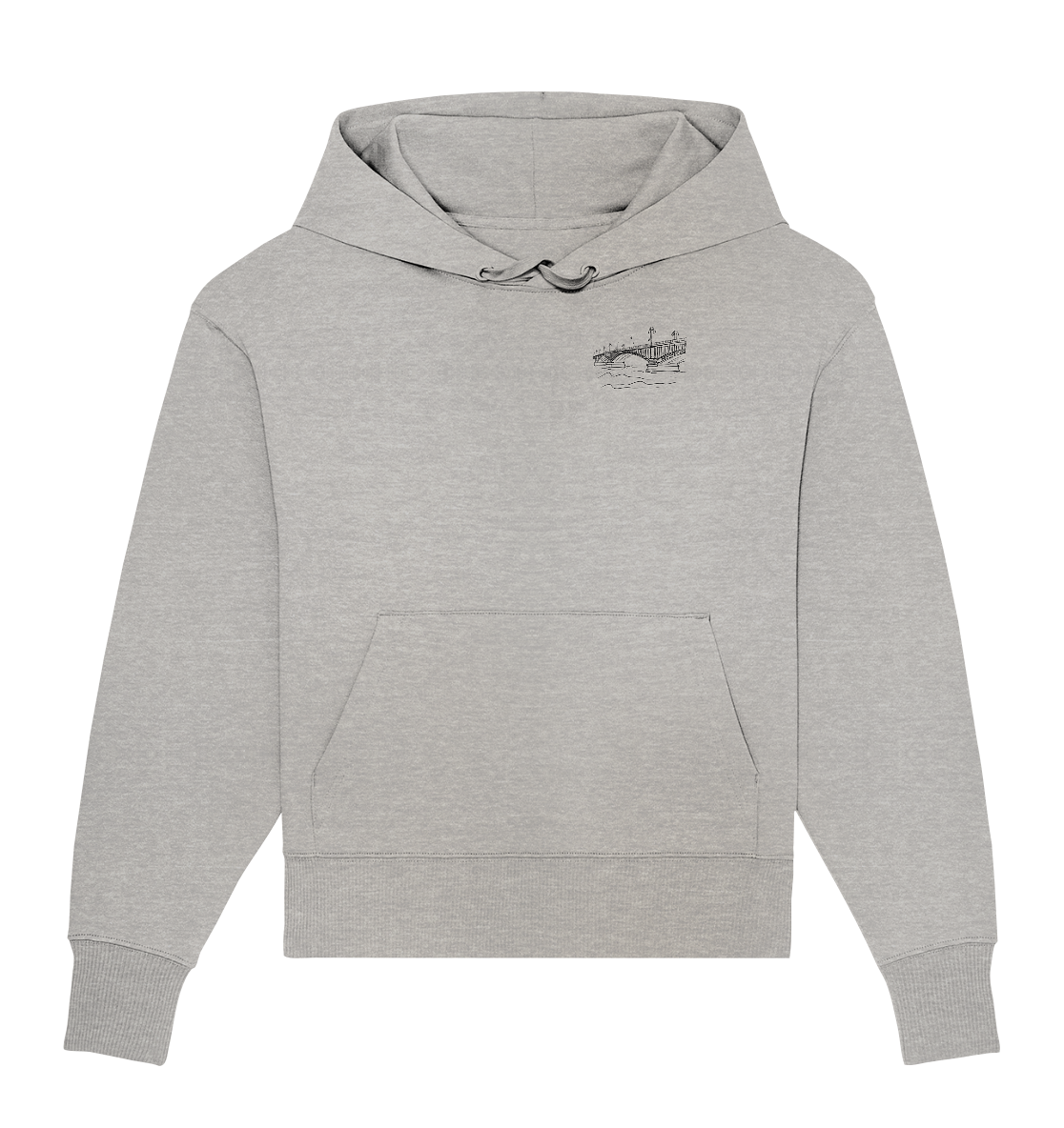 Theodor-Heuss-Brücke Frontprint Unisex - Organic Oversize Hoodie