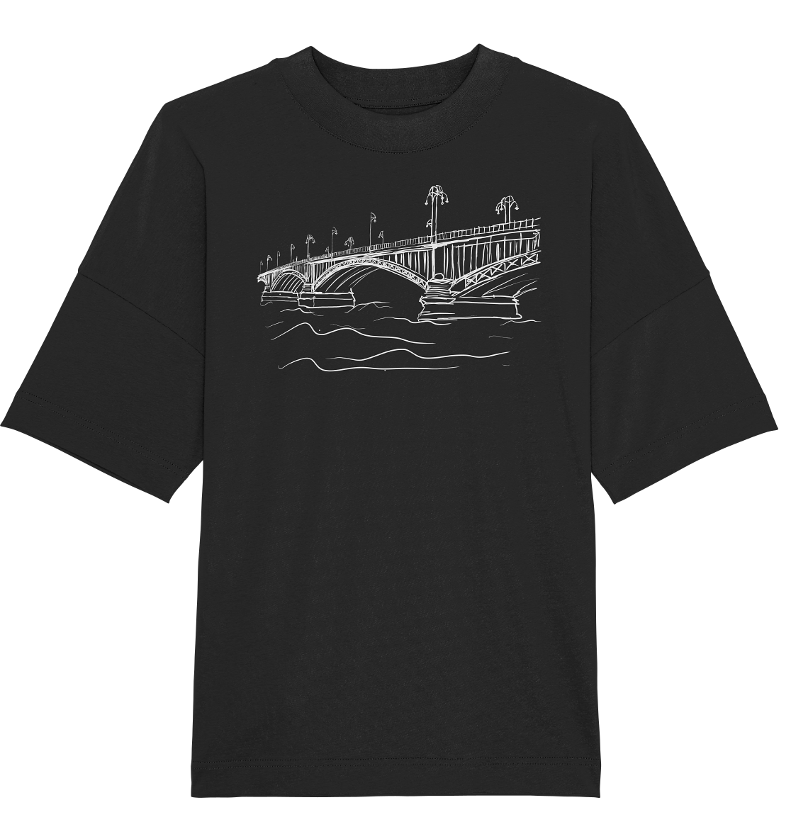 Theodor-Heuss-Brücke Frontprint Unisex - Organic Oversize Shirt
