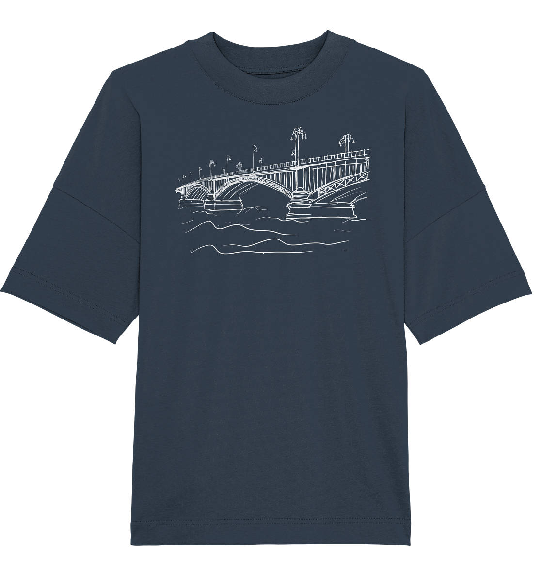 Theodor-Heuss-Brücke Frontprint Unisex - Organic Oversize Shirt