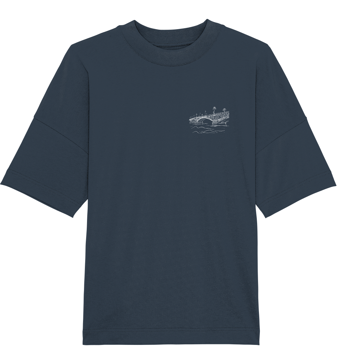 Theodor-Heuss-Brücke Frontprint Unisex - Organic Oversize Shirt