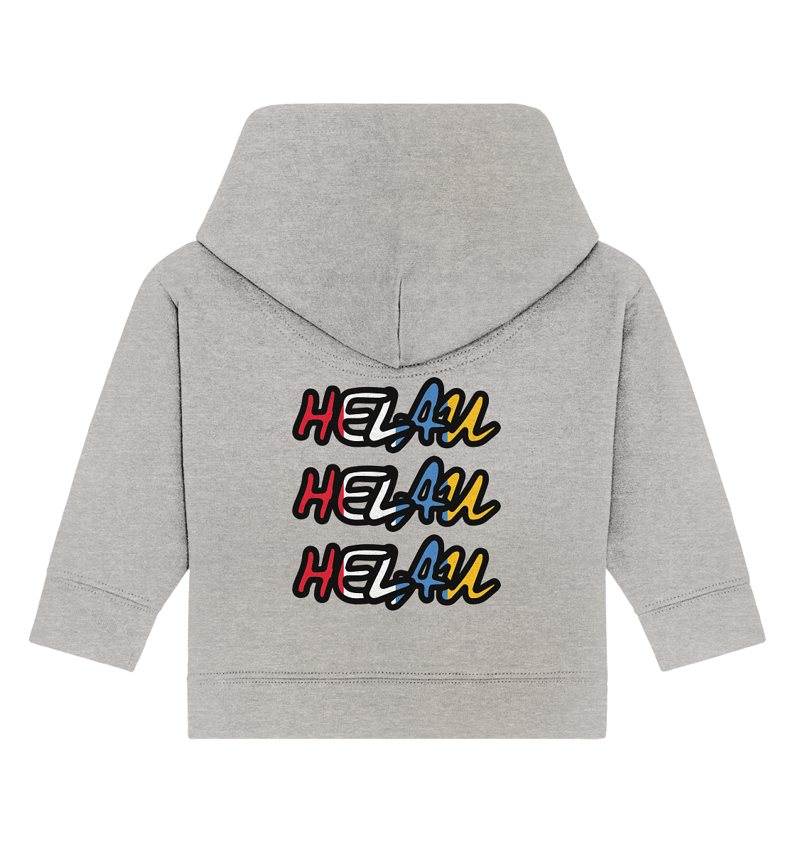 Dreifachdonnernd - Helau Front-, Backprint - Baby Organic Hoodie