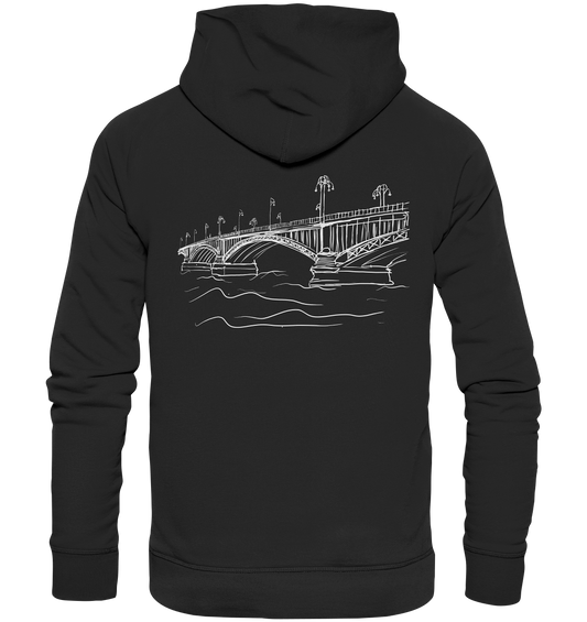 Theodor-Heuss-Brücke Backprint Unisex - Organic Basic Hoodie