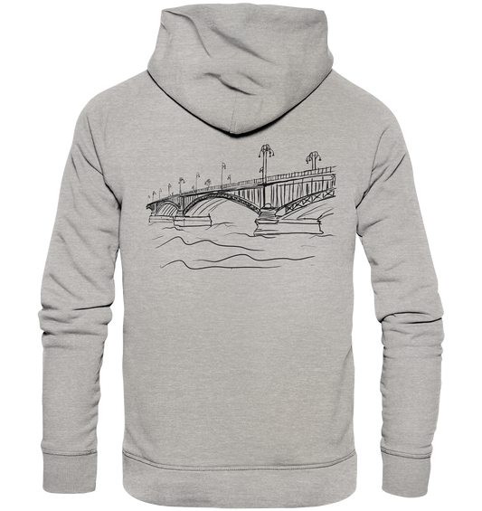 Theodor-Heuss-Brücke Backprint Unisex - Organic Basic Hoodie