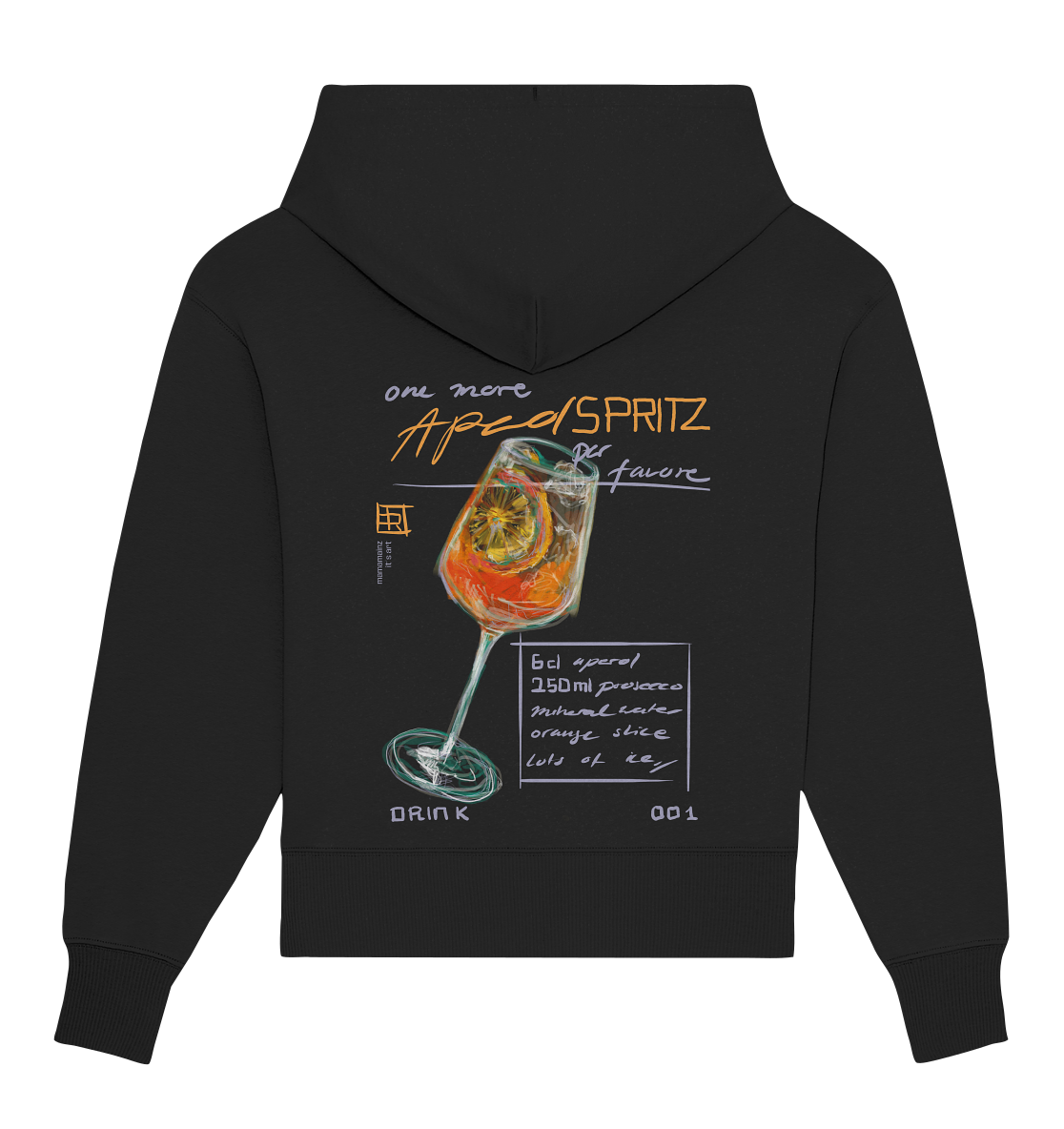 one more Aperol Spritz per favore Front,-Backprint Unisex - Organic Oversize Hoodie