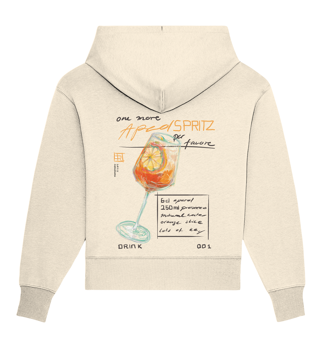 one more Aperol Spritz per favore Front,-Backprint Unisex - Organic Oversize Hoodie