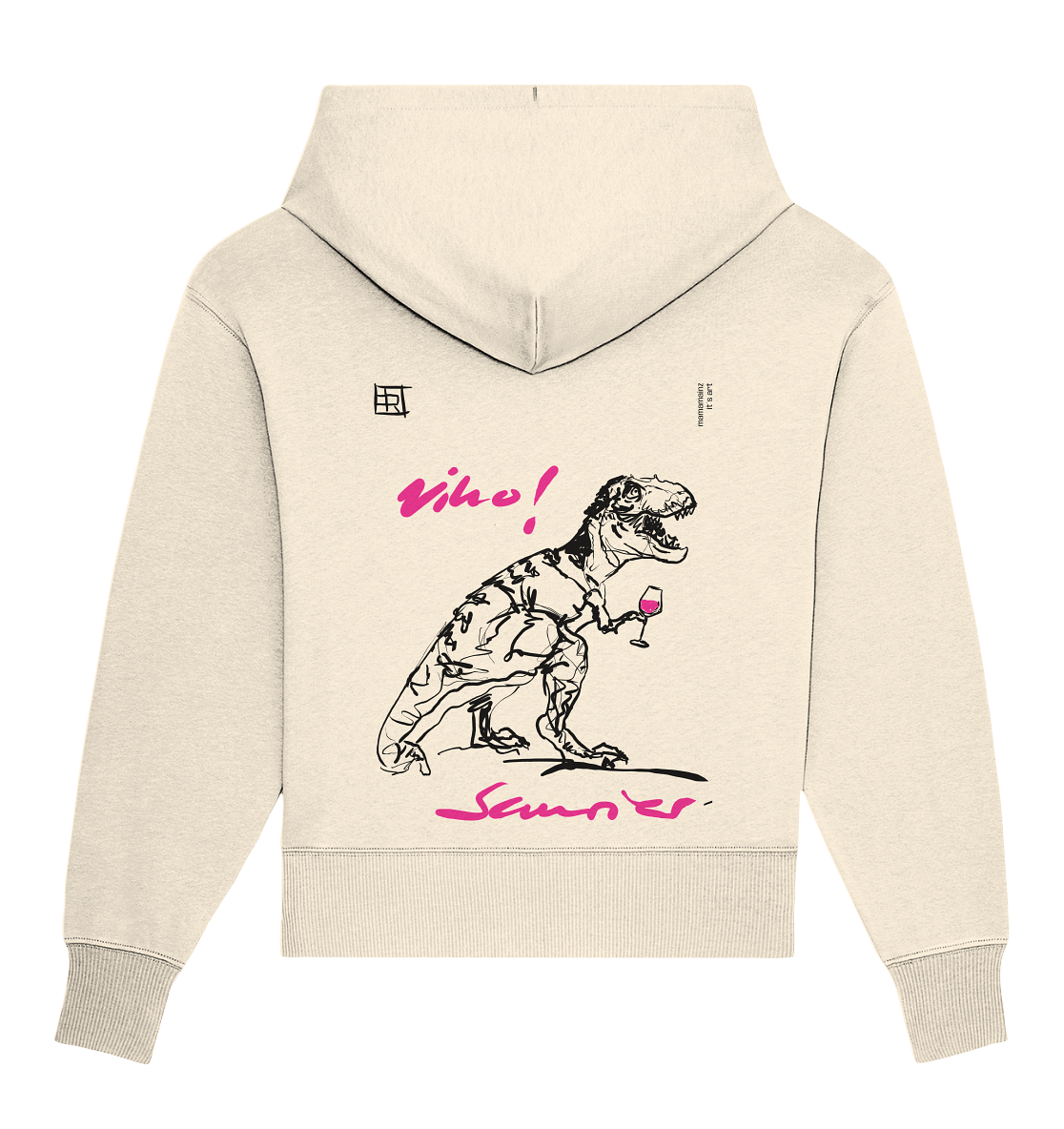 Vino! Saurier Front,-Backprint Unisex - Organic Oversize Hoodie