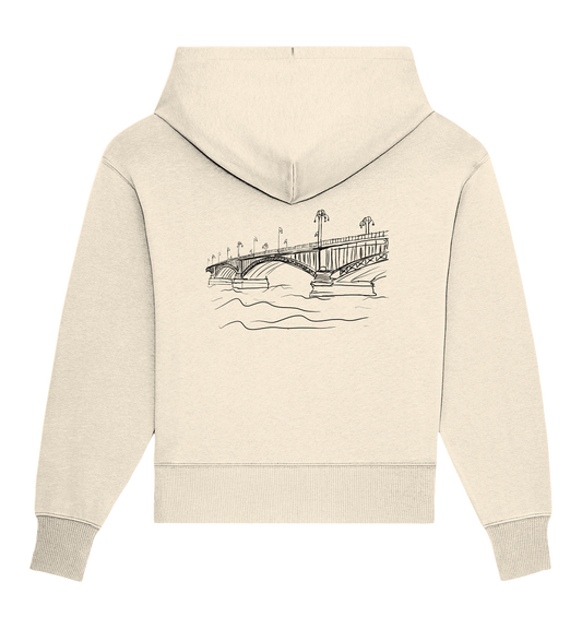 Theodor-Heuss-Brücke Backprint Unisex - Organic Oversize Hoodie