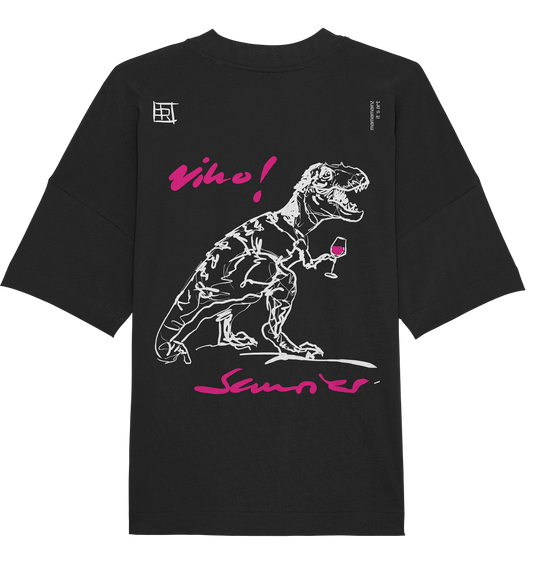 Vino! Saurier Backprint Unisex - Organic Oversize Shirt