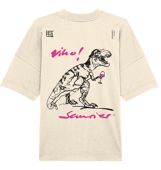 Vino! Saurier Backprint Unisex - Organic Oversize Shirt