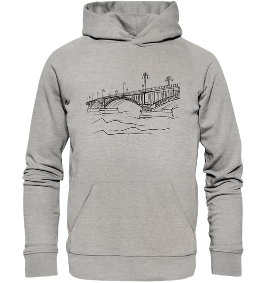 Theodor-Heuss-Brücke Frontprint Unisex - Organic Basic Hoodie