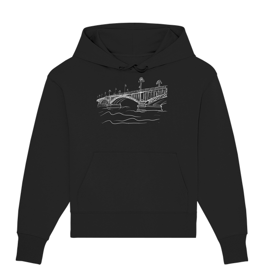 Theodor-Heuss-Brücke Frontprint Unisex - Organic Oversize Hoodie